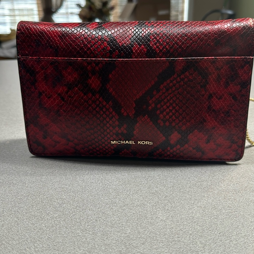 Michael Kors red leather bag